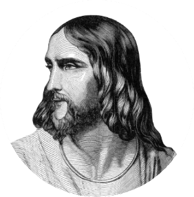 Engraving of the profile of Jesus Christ