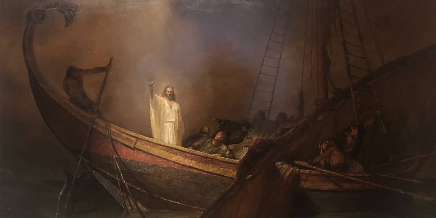 Jesus Christ calms the stormy sea