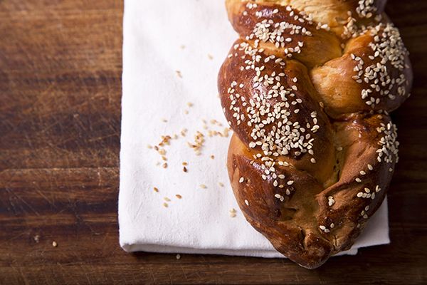 One home baked challah loaf for shabbat