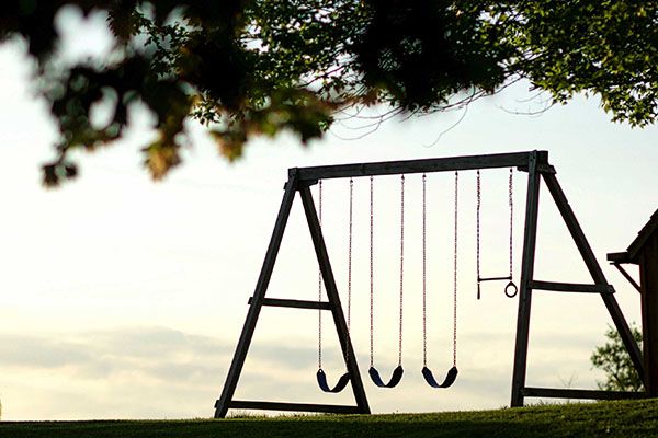 A swing set with no children on it