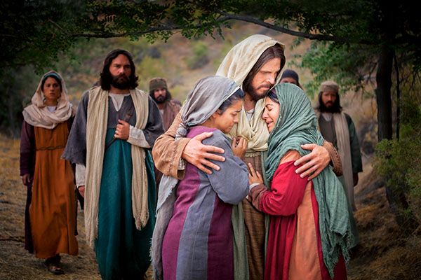 Jesus comforts Mary and Martha